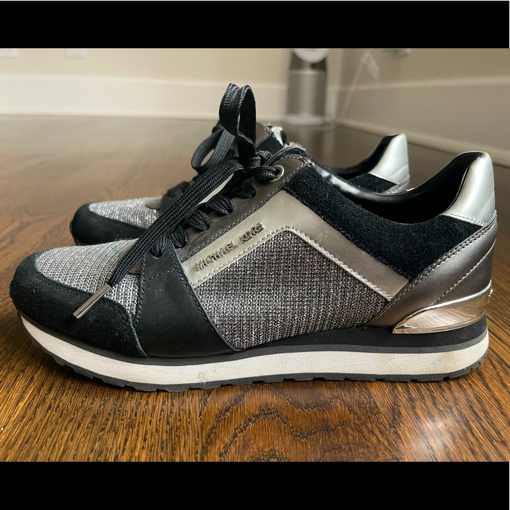 Black and silver Michael Kors sparkly sneakers Size 8 (38 eu)